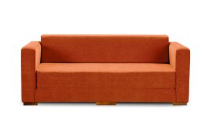 oranžový rozkladací gauč vhodný na príležitostné spanie Dora