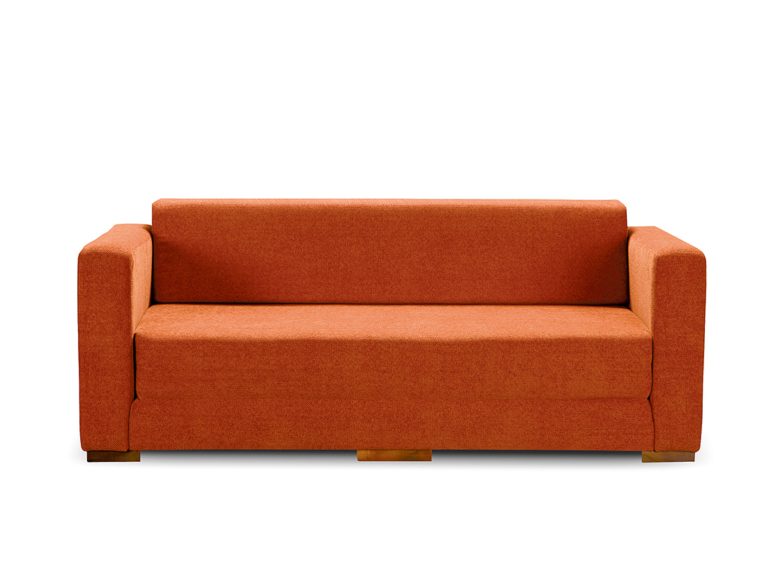 oranžový rozkladací gauč vhodný na príležitostné spanie Dora